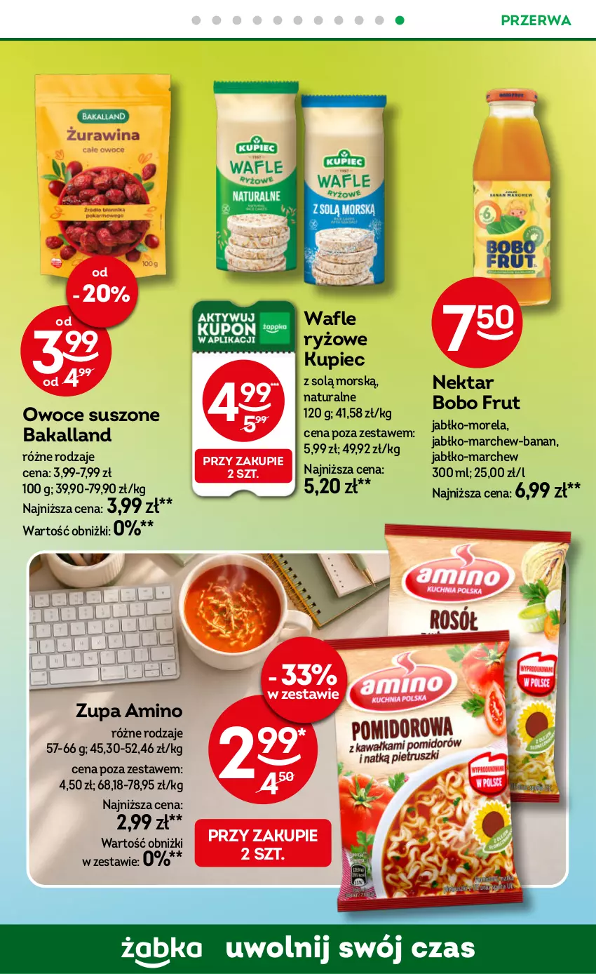 Gazetka promocyjna Żabka - gazetka-promocyjna-41-42-2026 - ważna 07.10 do 20.10.2026 - strona 66 - produkty: Bakalland, Kupiec, Morela, Nektar, Owoce, Owoce suszone, Piec, Ryż, Wafle, Zupa