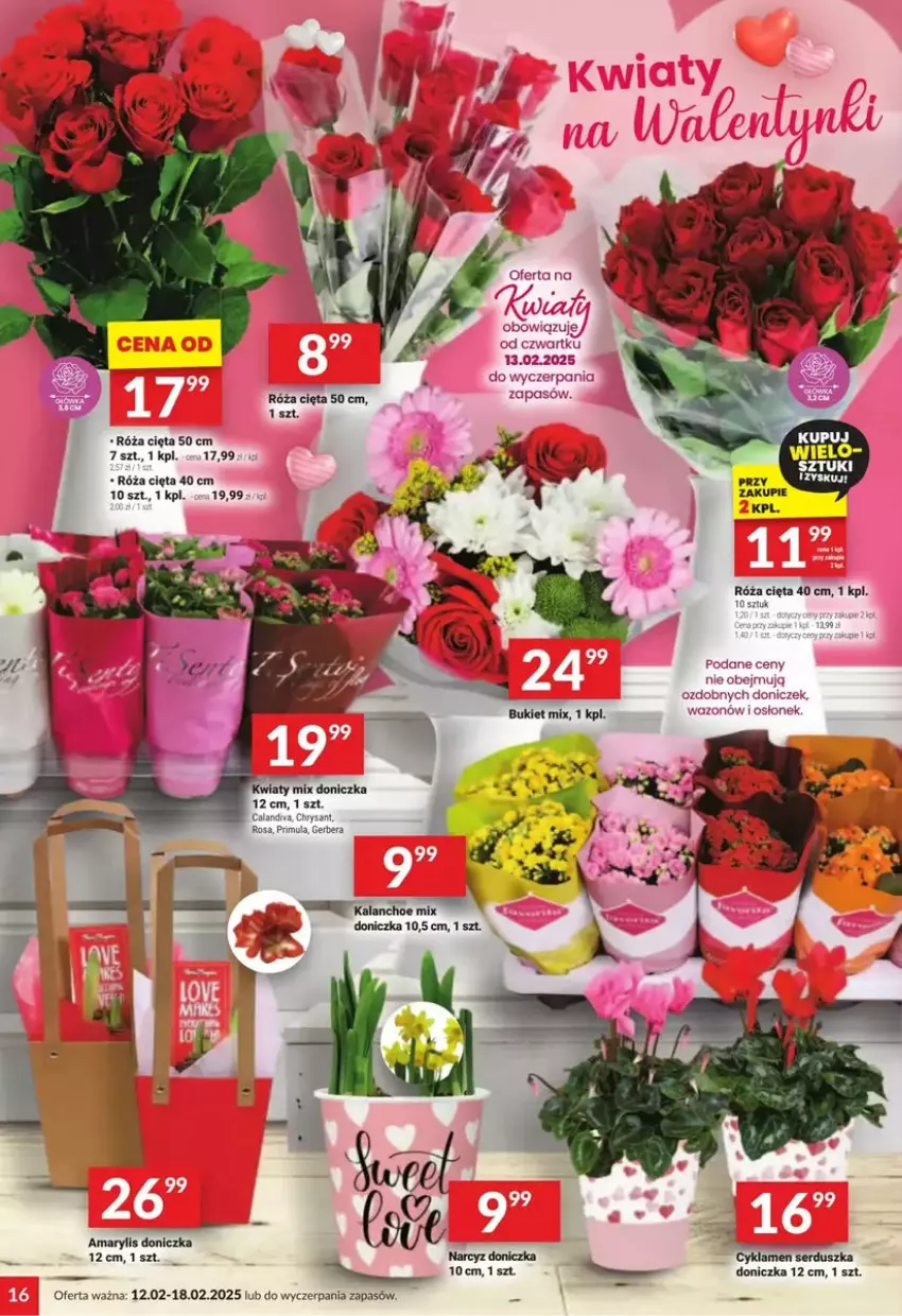 Gazetka promocyjna Twoj Market - ważna 12.02 do 18.02.2025 - strona 8 - produkty: Bukiet, Cyklamen, Gala, Gerber, Primula, Róża, Ser, Wazon