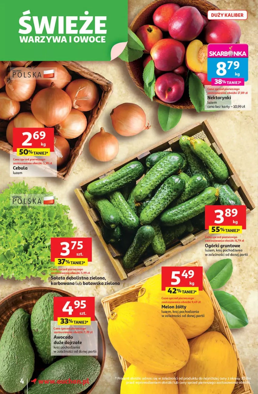Gazetka promocyjna Auchan - LATO PEŁNE PRZYJEMNOŚCI Supermarket - ważna 10.07 do 16.07.2025 - strona 4 - produkty: Cebula, Grunt, Nektar, Owoce, Sałat, Warzywa, Warzywa i owoce