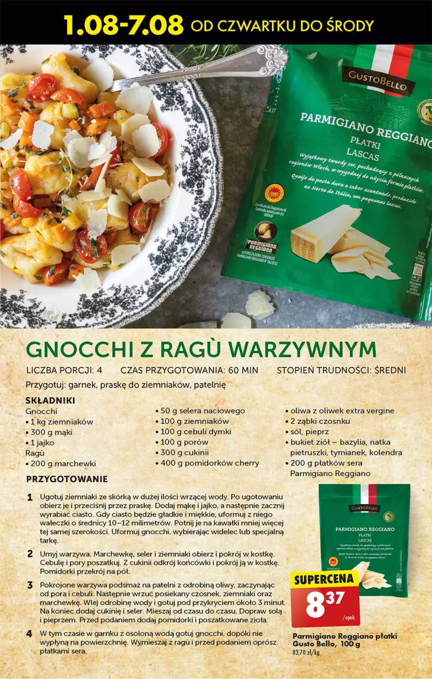 Gazetka promocyjna Biedronka - Kuchnia włoska - ważna 01.08 do 07.08.2024 - strona 13 - produkty: Bazyl, Bazylia, Bell, Bukiet, Czosnek, Garnek, Gin, Gnocchi, Kawa, Kolendra, Oliwa, Oliwa z oliwek, Pieprz, Pomidorki, Por, Ser, Sól, Top, Warzywa, Widelec, Ziemniaki