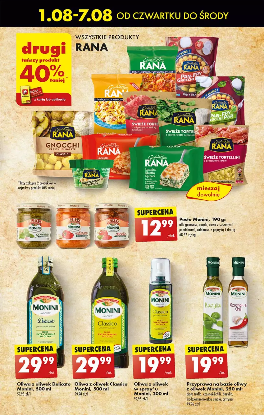 Gazetka promocyjna Biedronka - Kuchnia włoska - ważna 01.08 do 07.08.2024 - strona 23 - produkty: Bazyl, Bazylia, Czosnek, Gin, Gnocchi, Lasagne, Monini, Oliwa, Oliwa z oliwek, Pesto, Ricotta, Szpinak