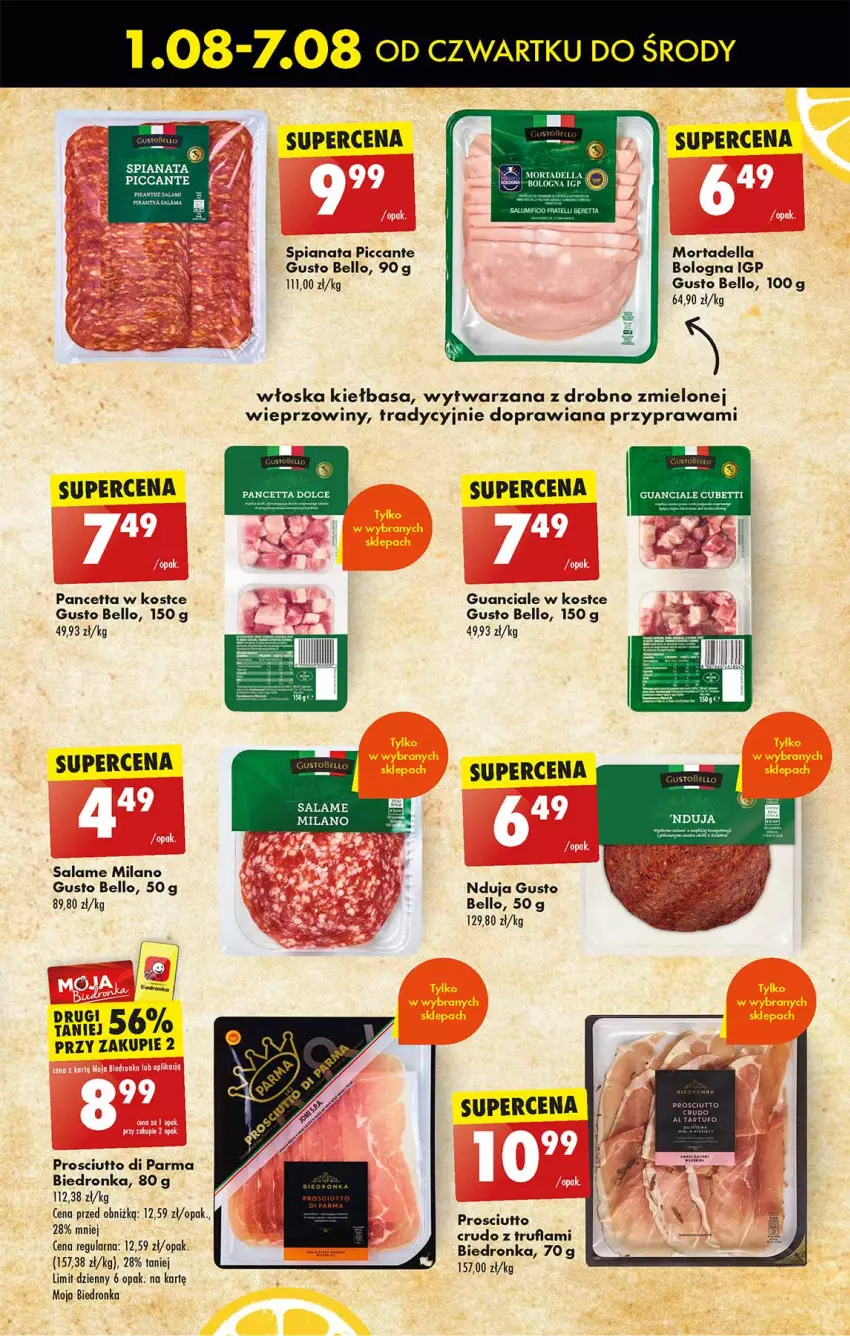 Gazetka promocyjna Biedronka - Kuchnia włoska - ważna 01.08 do 07.08.2024 - strona 9 - produkty: Bell, Dell, Fa, Kiełbasa, LG, Prosciutto