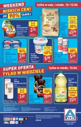 Gazetka promocyjna Aldi - Okazje na weekend - Gazetka - ważna od 13.04 do 13.04.2025 - strona 16 - produkty: Nescafé, Kawa rozpuszczalna, Sok, Ser, Por, Gra, Danone, Twaróg, Kawa ziarnista, Bell, Kawa, O nas, Olej rzepakowy, Bella, Deser, Biuro, Olej, Kinder