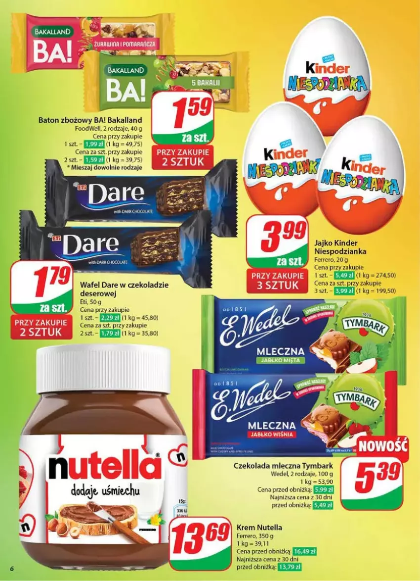 Gazetka promocyjna Dino - ważna 19.03 do 25.03.2025 - strona 56 - produkty: Ba!, Bakalland, Baton, Czekolada, Czekolada mleczna, Deser, Fa, Ferrero, Kinder, Mięta, Nutella, Ser, Sos, Tymbark