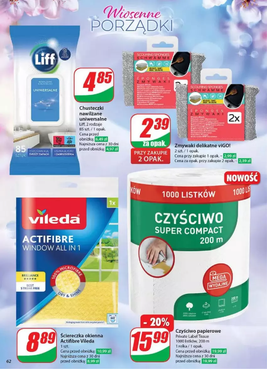 Gazetka promocyjna Dino - ważna 19.03 do 25.03.2025 - strona 59 - produkty: Chusteczki, Czyściwo papierowe, Fa, Papier, Vileda