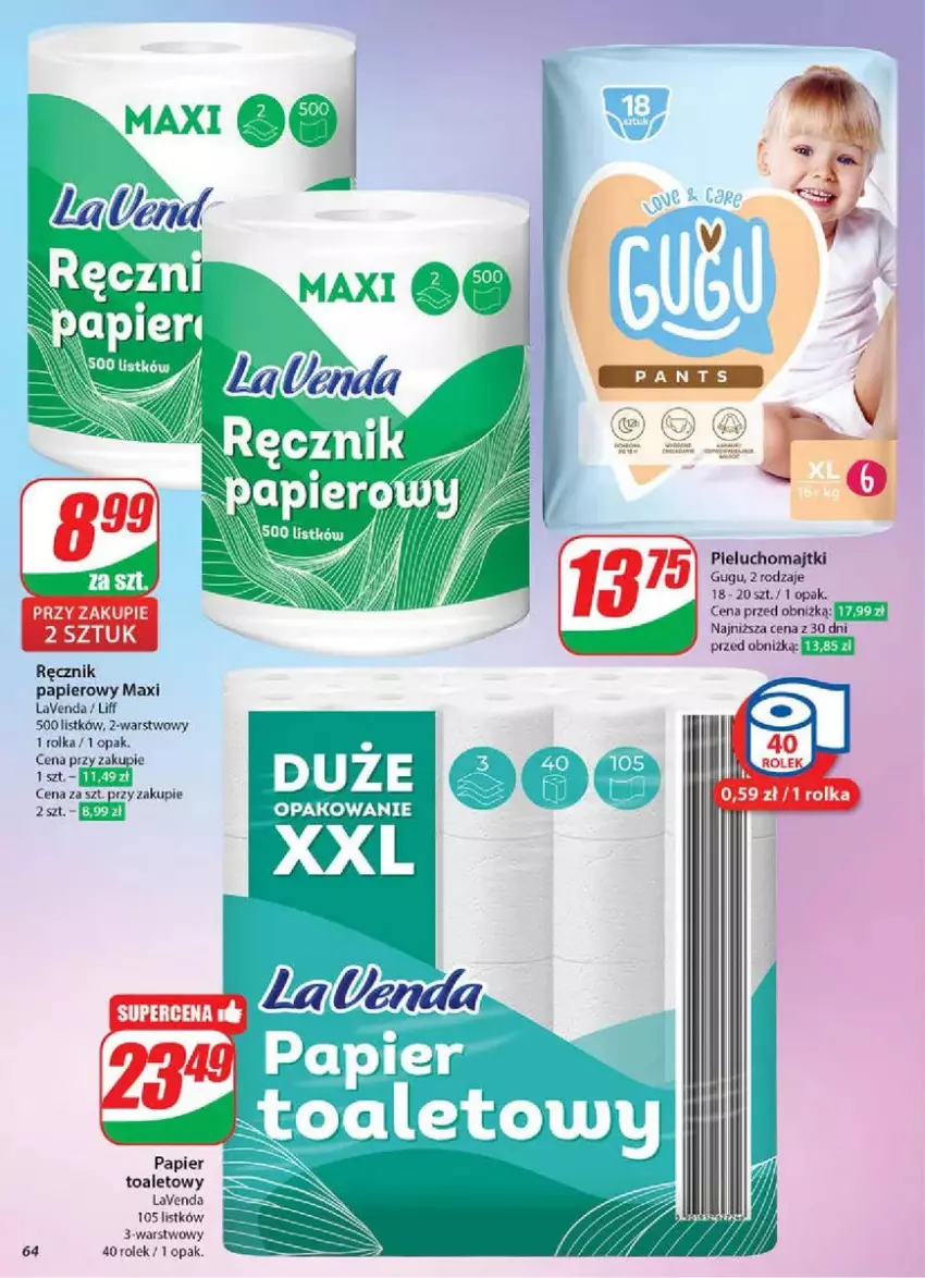 Gazetka promocyjna Dino - ważna 19.03 do 25.03.2025 - strona 61 - produkty: Majtki, Papier, Pieluchomajtki, Ręcznik