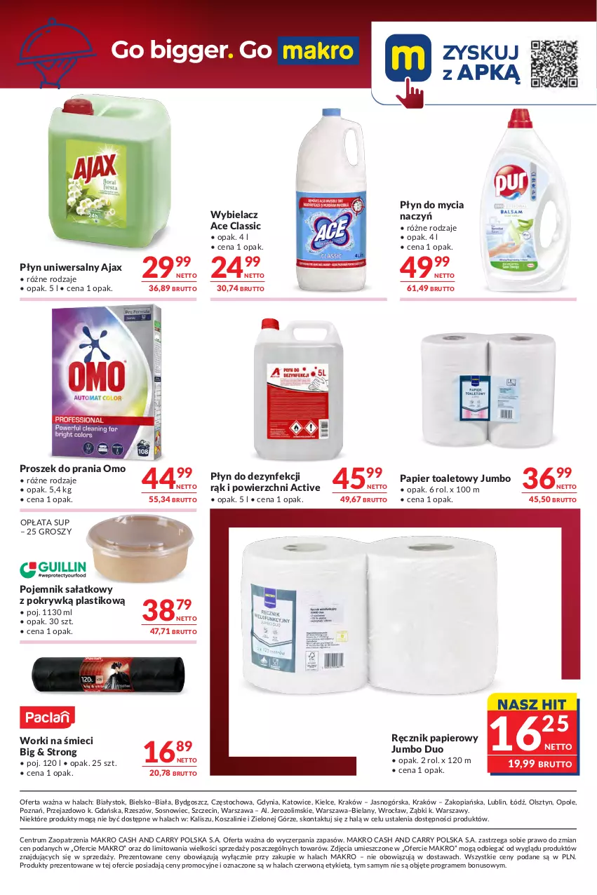 Gazetka promocyjna Makro - Oferta dla gastronomii - ważna 21.07 do 03.08.2026 - strona 10 - produkty: Ajax, Do mycia naczyń, Gra, Kosz, Papier, Papier toaletowy, Płyn do mycia, Płyn do mycia naczyń, Pojemnik, Proszek do prania, Ręcznik, Rum, Sałat, Sos, Szal, Worki na śmiec, Worki na śmieci