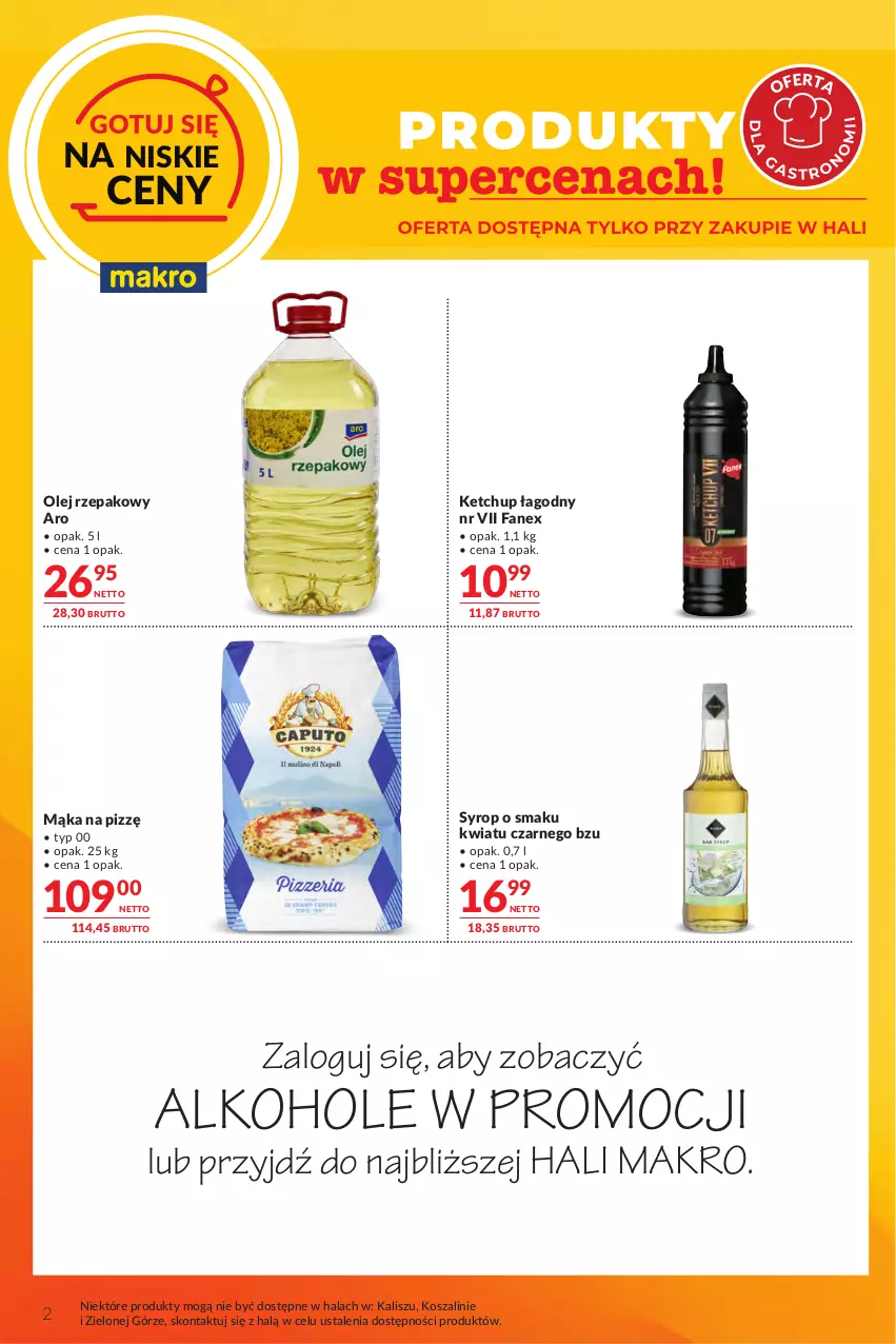 Gazetka promocyjna Makro - Oferta dla gastronomii - ważna 21.07 do 03.08.2026 - strona 2 - produkty: Alkohole, Aperol, Fa, JBL, Ketchup, Kosz, Likier, Mąka, Mus, Olej, Olej rzepakowy, Prosecco, Syrop, Szal, Wino, Wino musujące