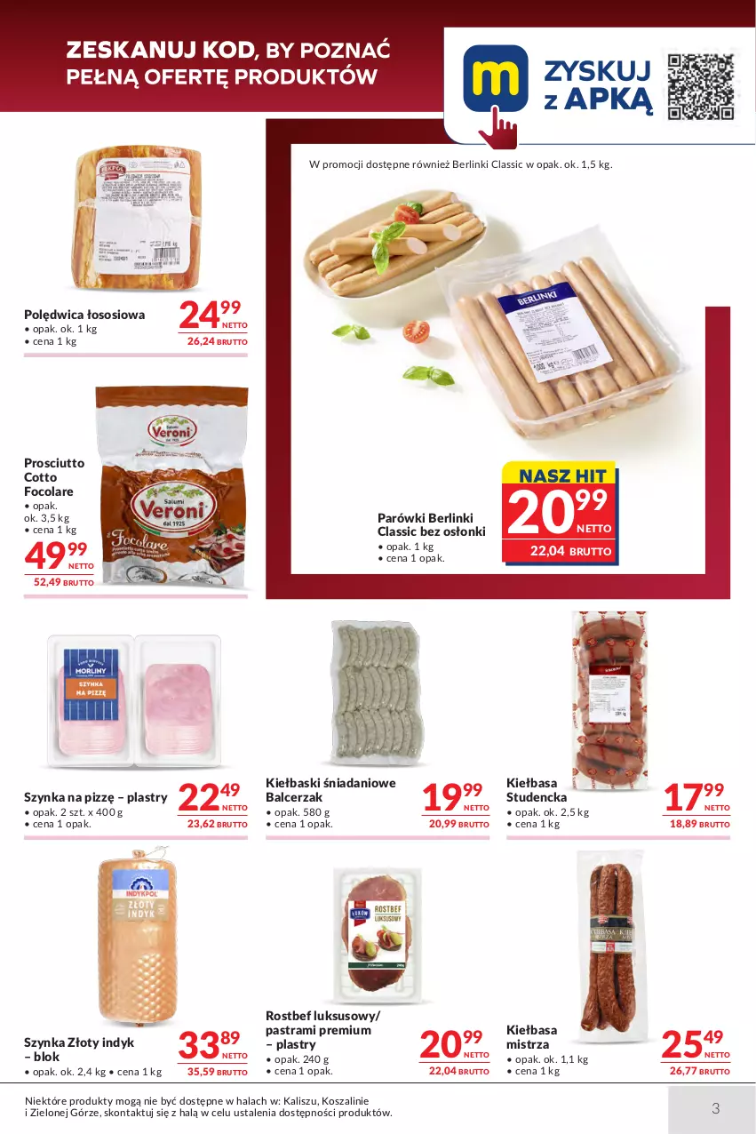 Gazetka promocyjna Makro - Oferta dla gastronomii - ważna 21.07 do 03.08.2026 - strona 3 - produkty: Berlinki, Danio, Kiełbasa, Kosz, Parówki, Polędwica, Prosciutto, Rostbef, Sos, Szal, Szynka