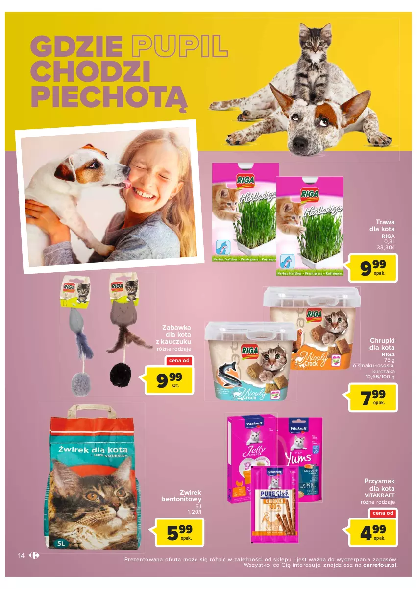 Gazetka promocyjna Carrefour - Gazetka Market - ważna 13.09 do 24.09.2022 - strona 14 - produkty: Chrupki, Kurczak, Piec, Przysmak dla kota, Sos, Vitakraft, Zabawka