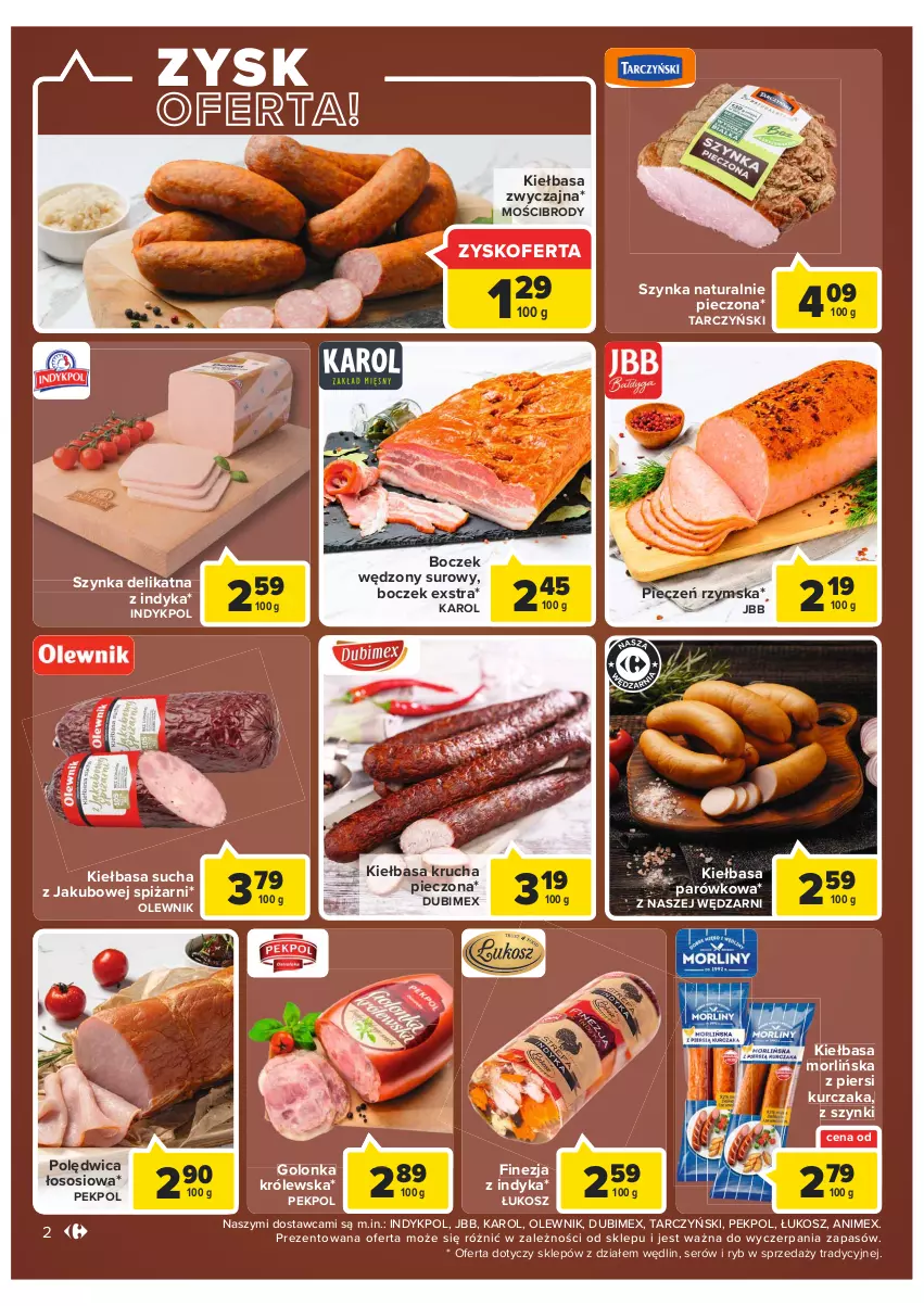 Gazetka promocyjna Carrefour - Gazetka Market - ważna 13.09 do 24.09.2022 - strona 2 - produkty: Boczek, Kiełbasa, Kiełbasa krucha, Kosz, Kurczak, Olewnik, Pekpol, Piec, Pieczeń rzymska, Polędwica, Ser, Sos, Szynka, Tarczyński