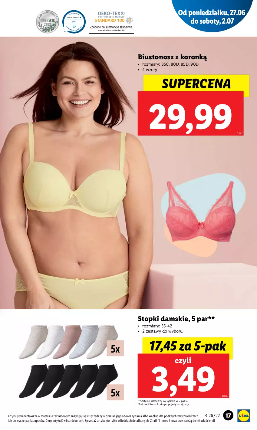 Gazetka promocyjna Lidl - GAZETKA - ważna 27.06 do 02.07.2022 - strona 17 - produkty: Biustonosz, Top