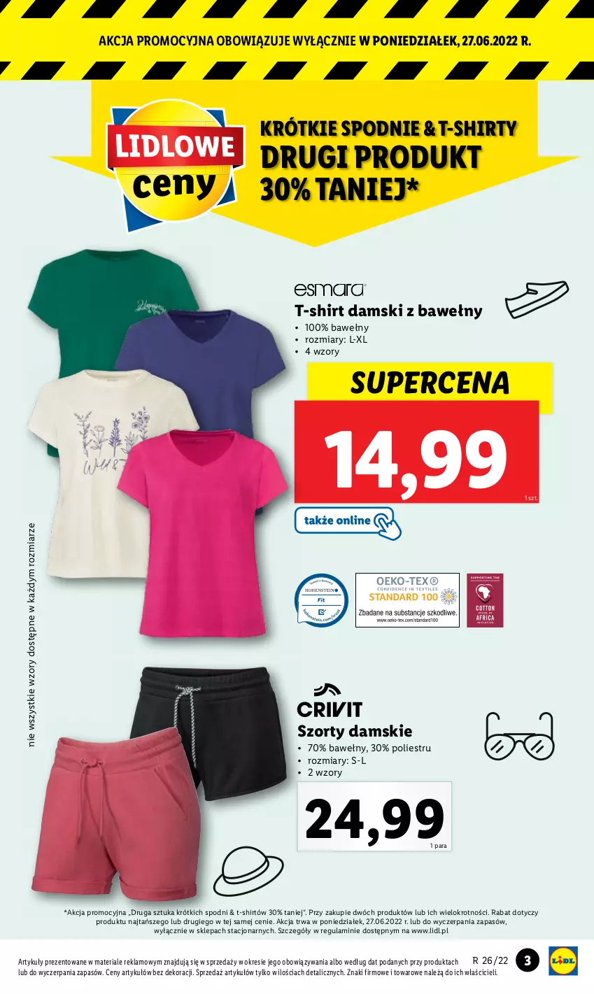 Gazetka promocyjna Lidl - GAZETKA - ważna 27.06 do 02.07.2022 - strona 3 - produkty: Spodnie, Szorty, T-shirt