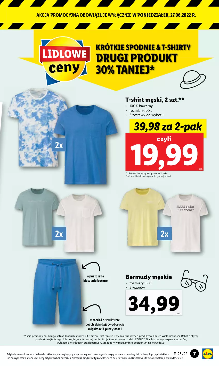 Gazetka promocyjna Lidl - GAZETKA - ważna 27.06 do 02.07.2022 - strona 7 - produkty: Bermudy, Spodnie, T-shirt