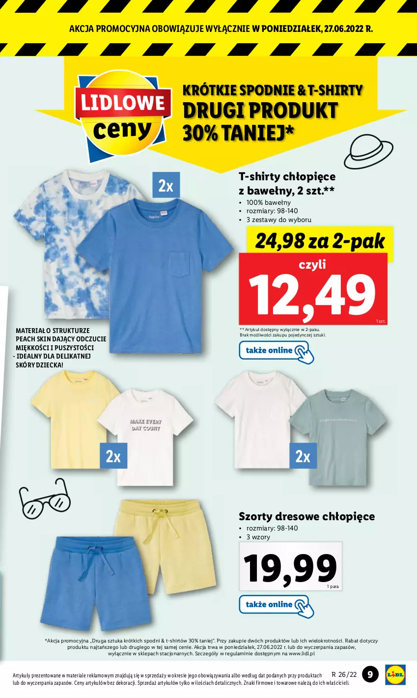 Gazetka promocyjna Lidl - GAZETKA - ważna 27.06 do 02.07.2022 - strona 9 - produkty: Dres, Spodnie, Szorty, T-shirt