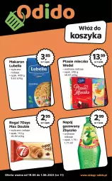 Gazetka promocyjna Odido - Gazetka - Gazetka - ważna od 01.06 do 01.06.2023 - strona 1 - produkty: Lubella, Makaron, Bell, Kosz, Mleczko, Rogal, Napój gazowany, Ptasie mleczko, Bella, Napój