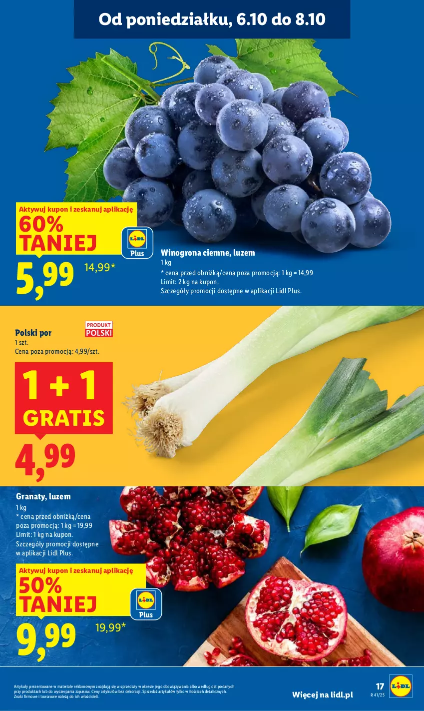 Gazetka promocyjna Lidl - GAZETKA - ważna 06.10 do 08.10.2025 - strona 17 - produkty: Gra, Granat, Por, Wino, Winogrona