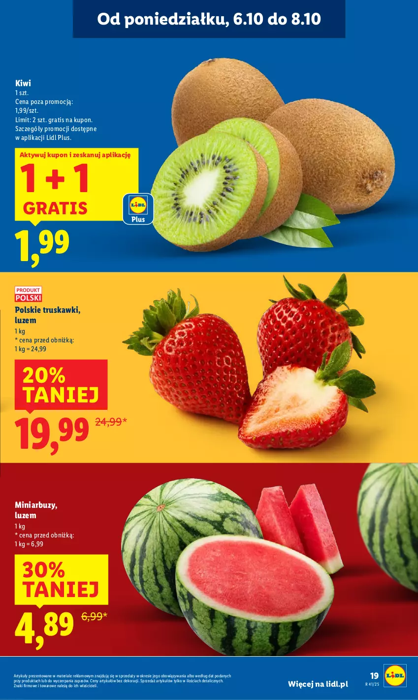 Gazetka promocyjna Lidl - GAZETKA - ważna 06.10 do 08.10.2025 - strona 19 - produkty: Arbuz, Gra, Kiwi, Truskawki