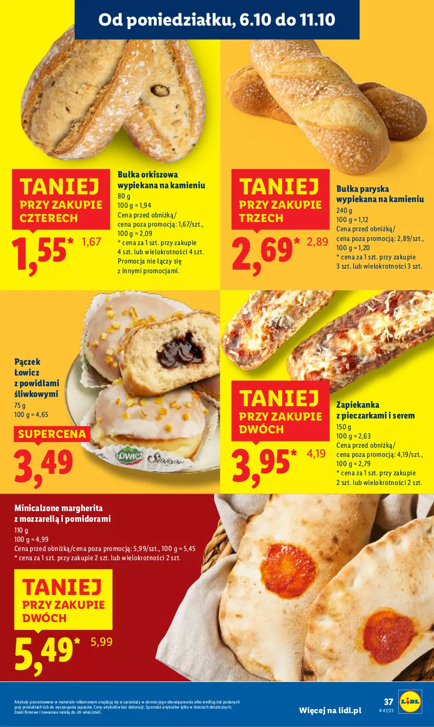 Gazetka promocyjna Lidl - GAZETKA - ważna 06.10 do 08.10.2025 - strona 37 - produkty: Bułka, Pączek, Piec, Pieczarka, Ser, Zapiekanka