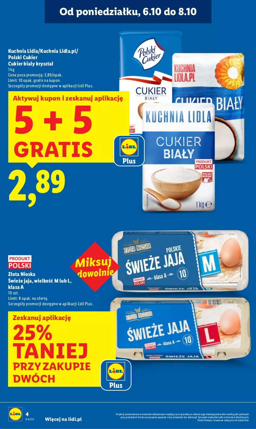 Gazetka promocyjna Lidl - GAZETKA - ważna 06.10 do 08.10.2025 - strona 4 - produkty: Cukier, Gra, Jaja, Kuchnia