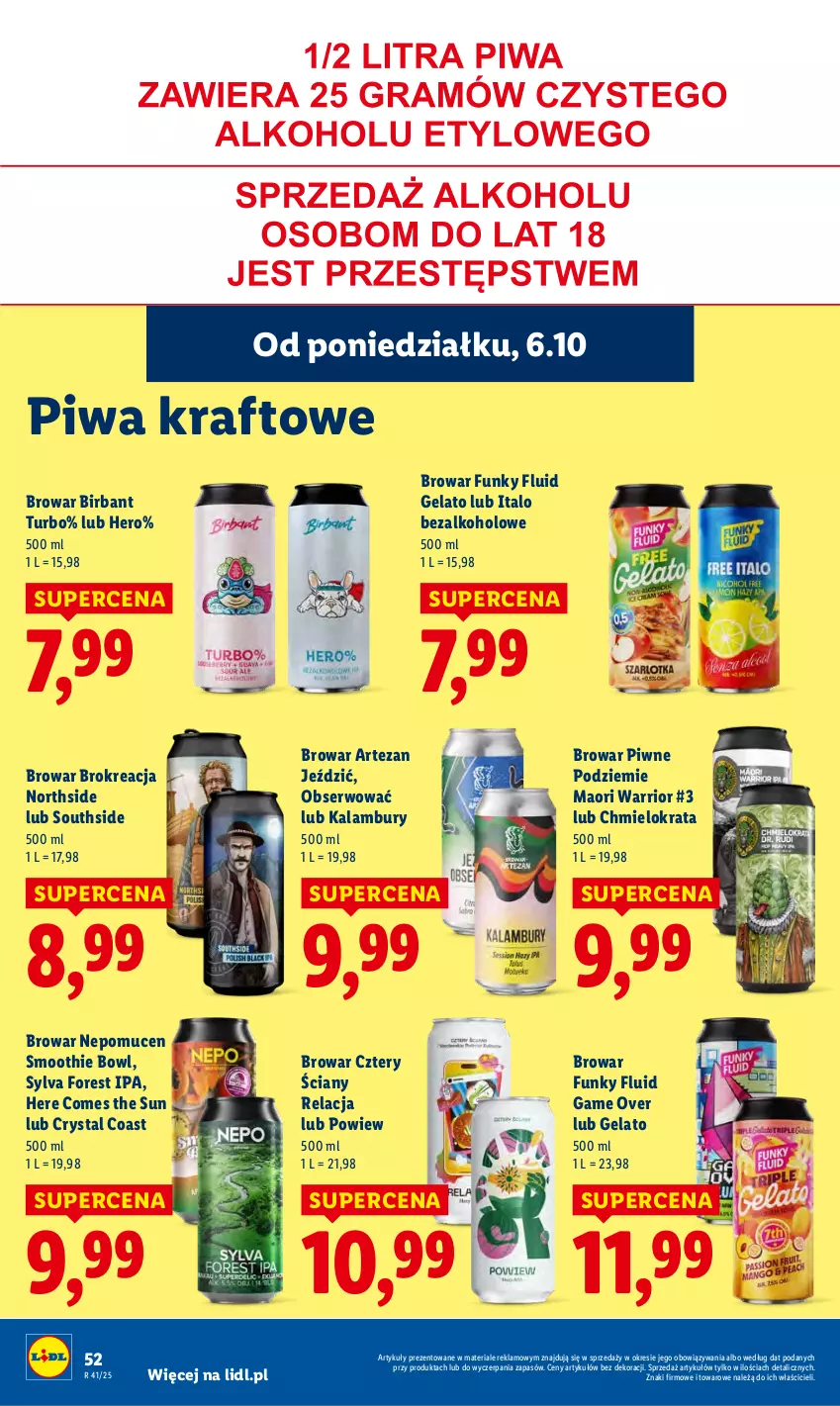 Gazetka promocyjna Lidl - GAZETKA - ważna 06.10 do 08.10.2025 - strona 54 - produkty: Piwa, Ser, Smoothie