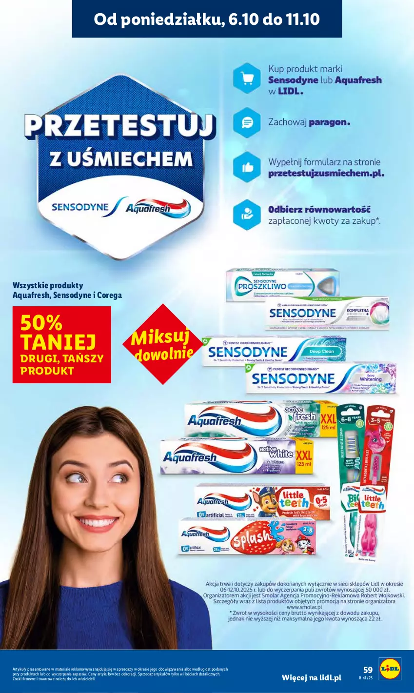 Gazetka promocyjna Lidl - GAZETKA - ważna 06.10 do 08.10.2025 - strona 61 - produkty: Aquafresh, Corega, Sensodyne