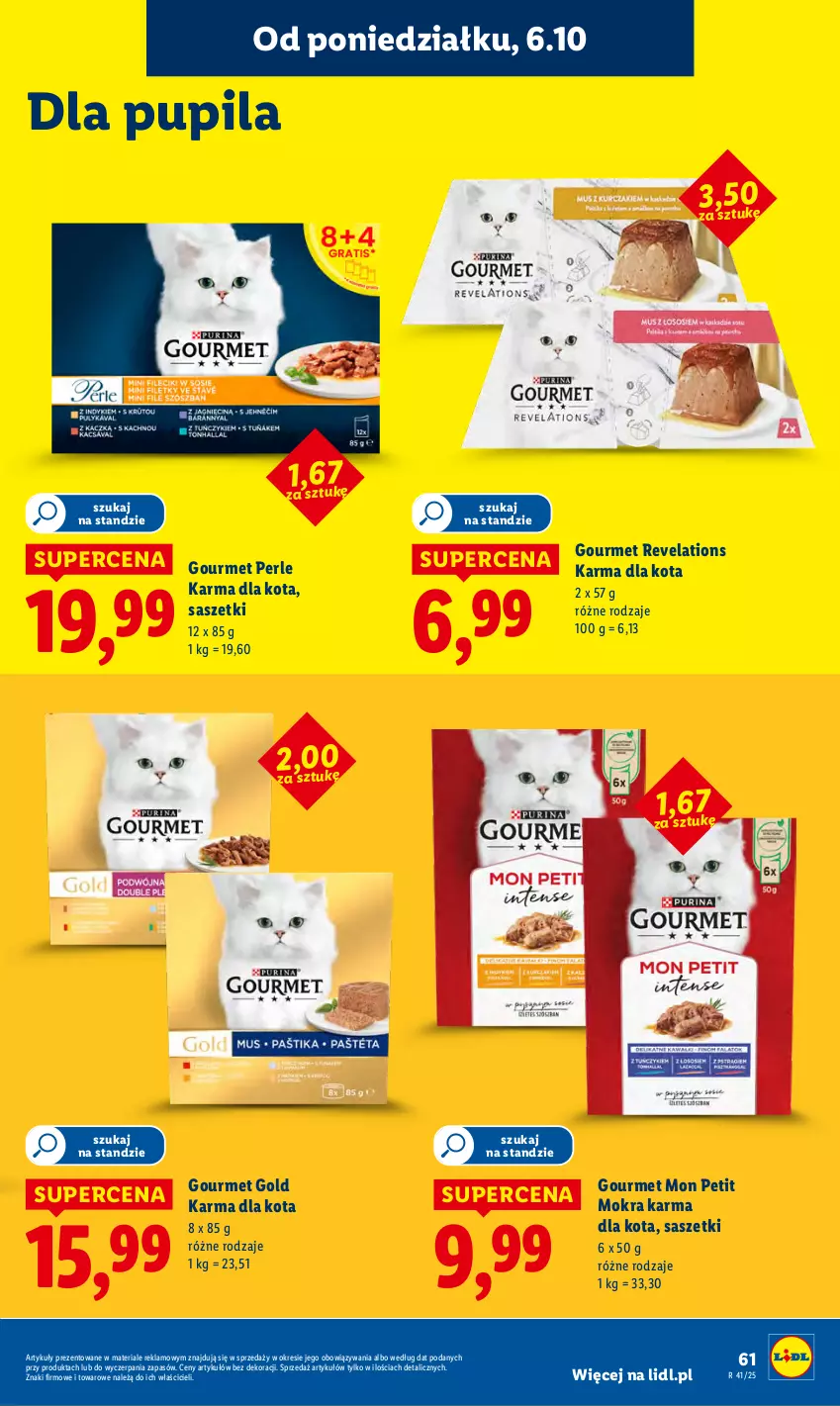 Gazetka promocyjna Lidl - GAZETKA - ważna 06.10 do 08.10.2025 - strona 63 - produkty: Gourmet Gold, Mokra karma