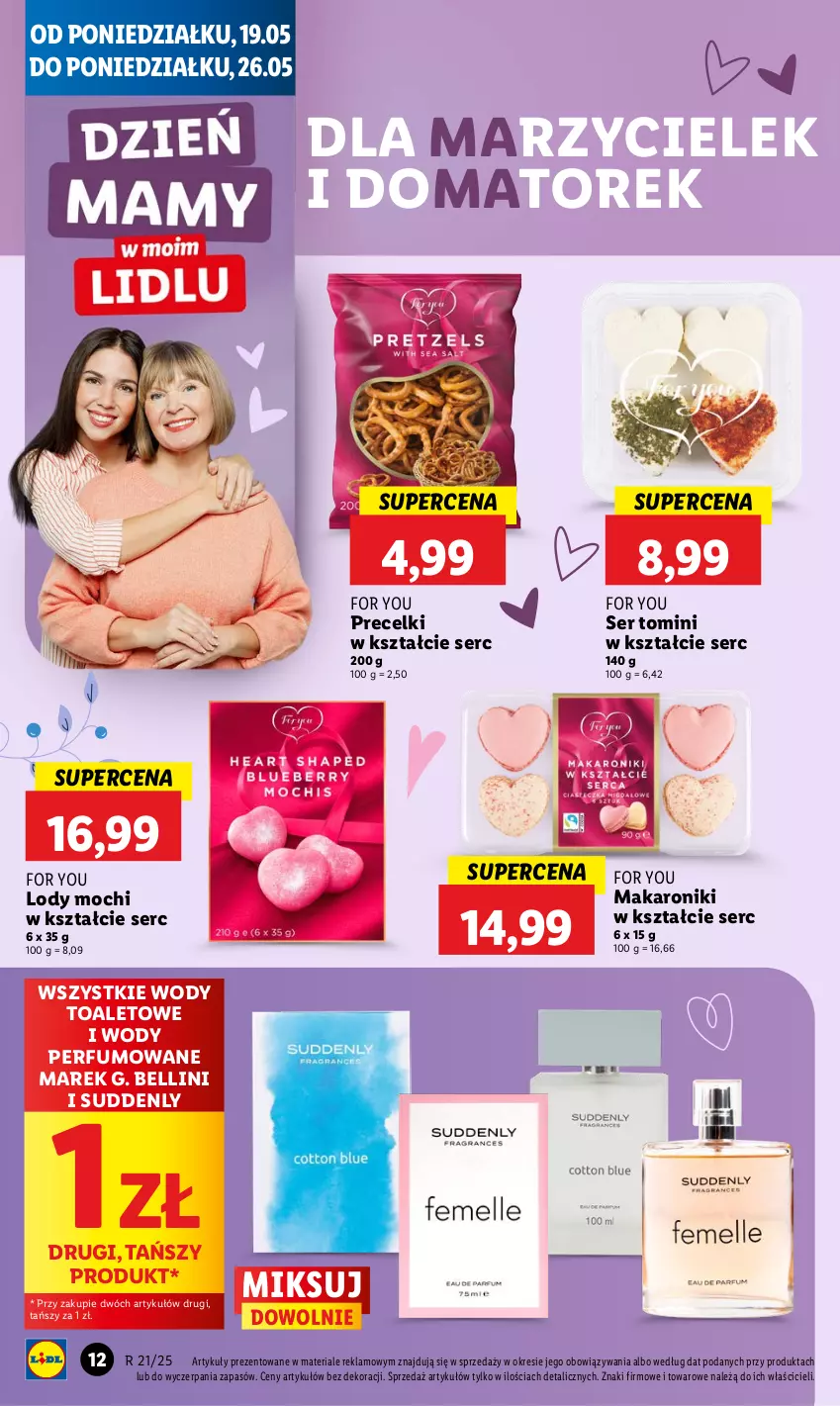 Gazetka promocyjna Lidl - GAZETKA - ważna 19.05 do 21.05.2025 - strona 12 - produkty: Bell, Lody, Makaron, Perfum, Precelki, Ser