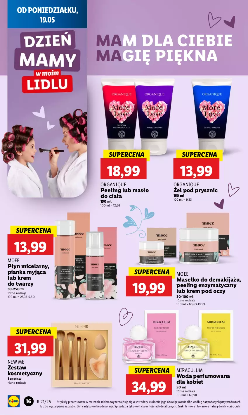 Gazetka promocyjna Lidl - GAZETKA - ważna 19.05 do 21.05.2025 - strona 18 - produkty: Krem do twarzy, Krem pod oczy, Makijaż, Masło, Masło do ciała, Peeling, Perfum, Płyn micelarny, Woda, Woda perfumowana