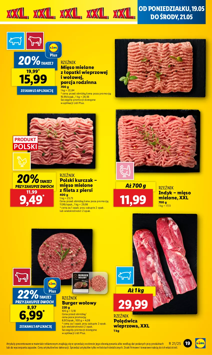 Gazetka promocyjna Lidl - GAZETKA - ważna 19.05 do 21.05.2025 - strona 23 - produkty: Burger, Kurczak, Mięso, Mięso mielone, Mięso mielone z łopatki wieprzowej, Polędwica, Por