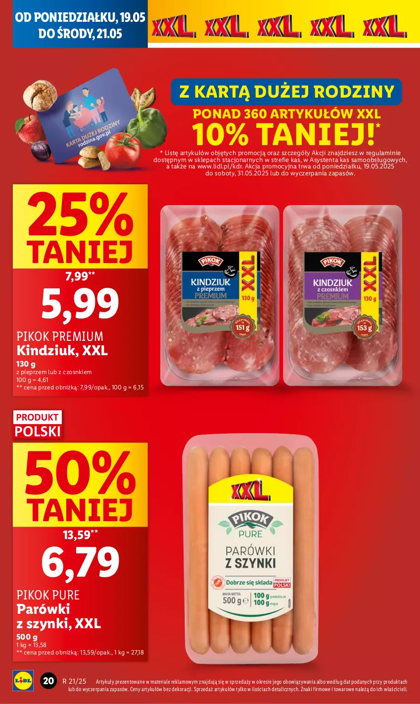 Gazetka promocyjna Lidl - GAZETKA - ważna 19.05 do 21.05.2025 - strona 24 - produkty: Kindziuk, Parówki, Parówki z szynki, Pieprz, PIKOK, Pur