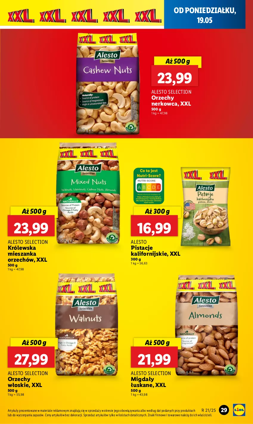 Gazetka promocyjna Lidl - GAZETKA - ważna 19.05 do 21.05.2025 - strona 33 - produkty: Migdały, Migdały łuskane, Orzechy włoskie, Pistacje