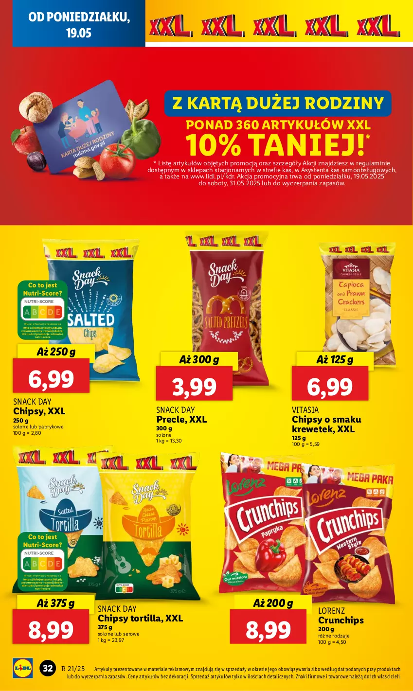 Gazetka promocyjna Lidl - GAZETKA - ważna 19.05 do 21.05.2025 - strona 36 - produkty: Chipsy, Crunchips, Lorenz, Precle, Ser, Tortilla