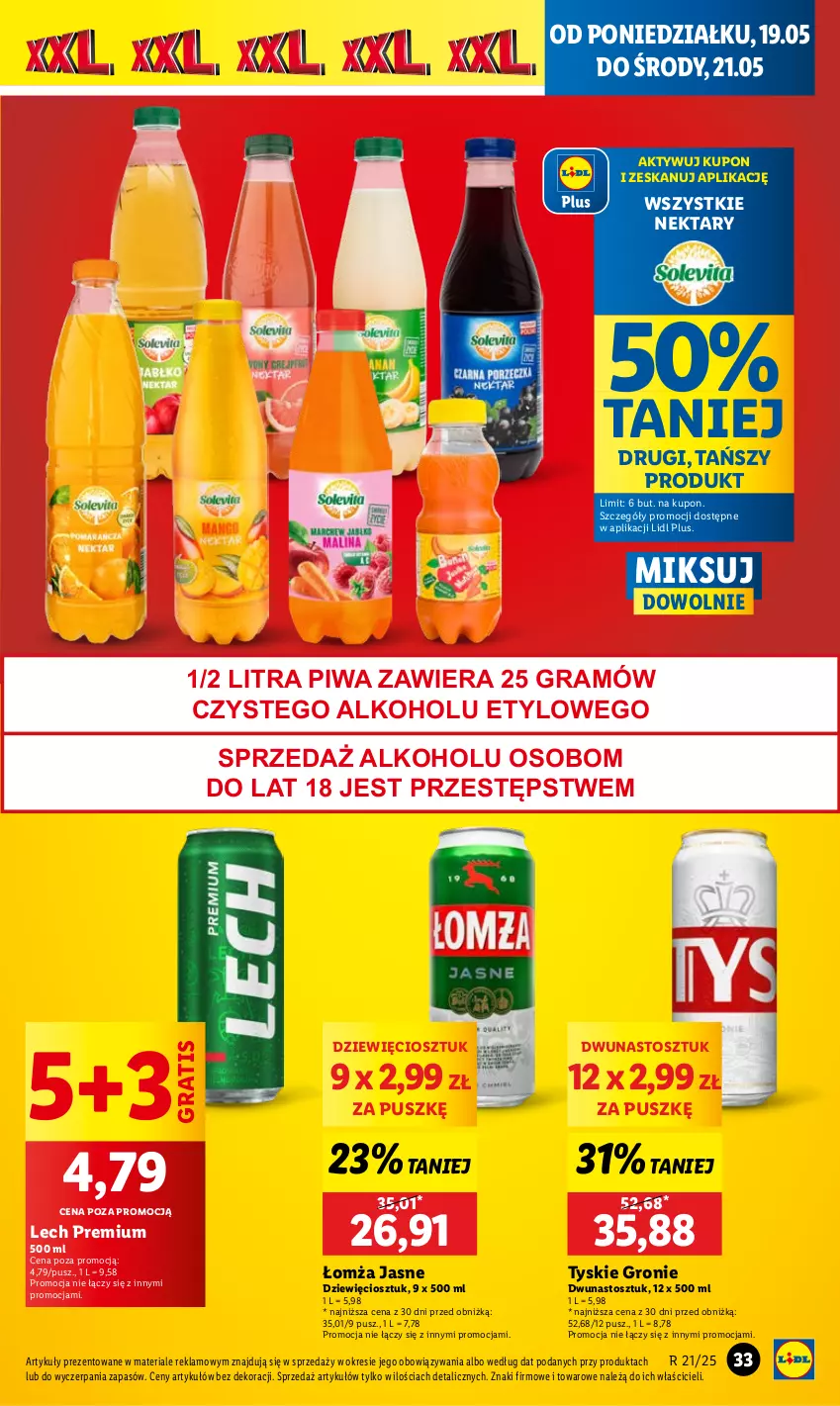 Gazetka promocyjna Lidl - GAZETKA - ważna 19.05 do 21.05.2025 - strona 37 - produkty: Gra, Lech Premium, Nektar, Piwa, Tyskie