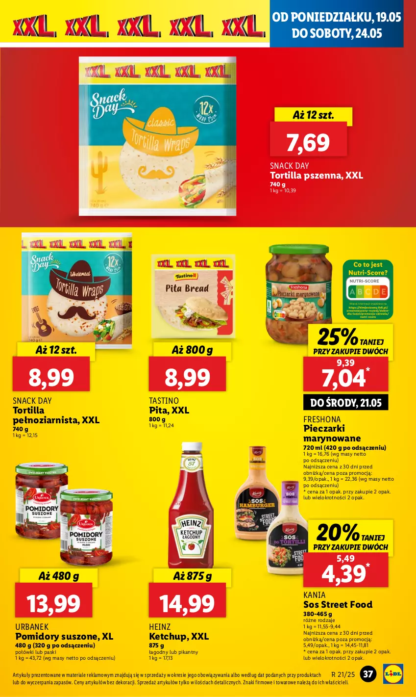 Gazetka promocyjna Lidl - GAZETKA - ważna 19.05 do 21.05.2025 - strona 41 - produkty: Heinz, Ketchup, Piec, Pomidory, Sos, Tortilla