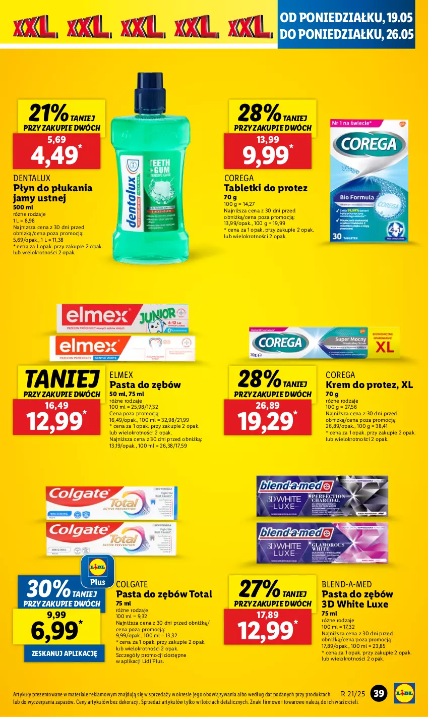 Gazetka promocyjna Lidl - GAZETKA - ważna 19.05 do 21.05.2025 - strona 43 - produkty: Blend-a-Med, Colgate, Corega, Elmex, LG, Pasta do zębów, Płyn do płukania, Płyn do płukania jamy ustnej, Tablet