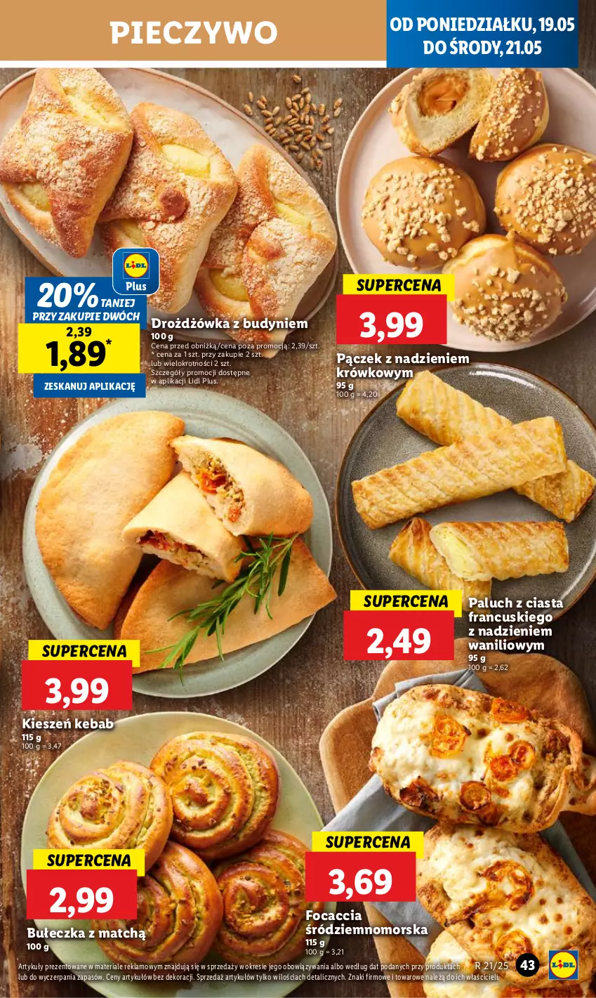 Gazetka promocyjna Lidl - GAZETKA - ważna 19.05 do 21.05.2025 - strona 49 - produkty: Focaccia, Kebab, Pączek, Piec, Pieczywo