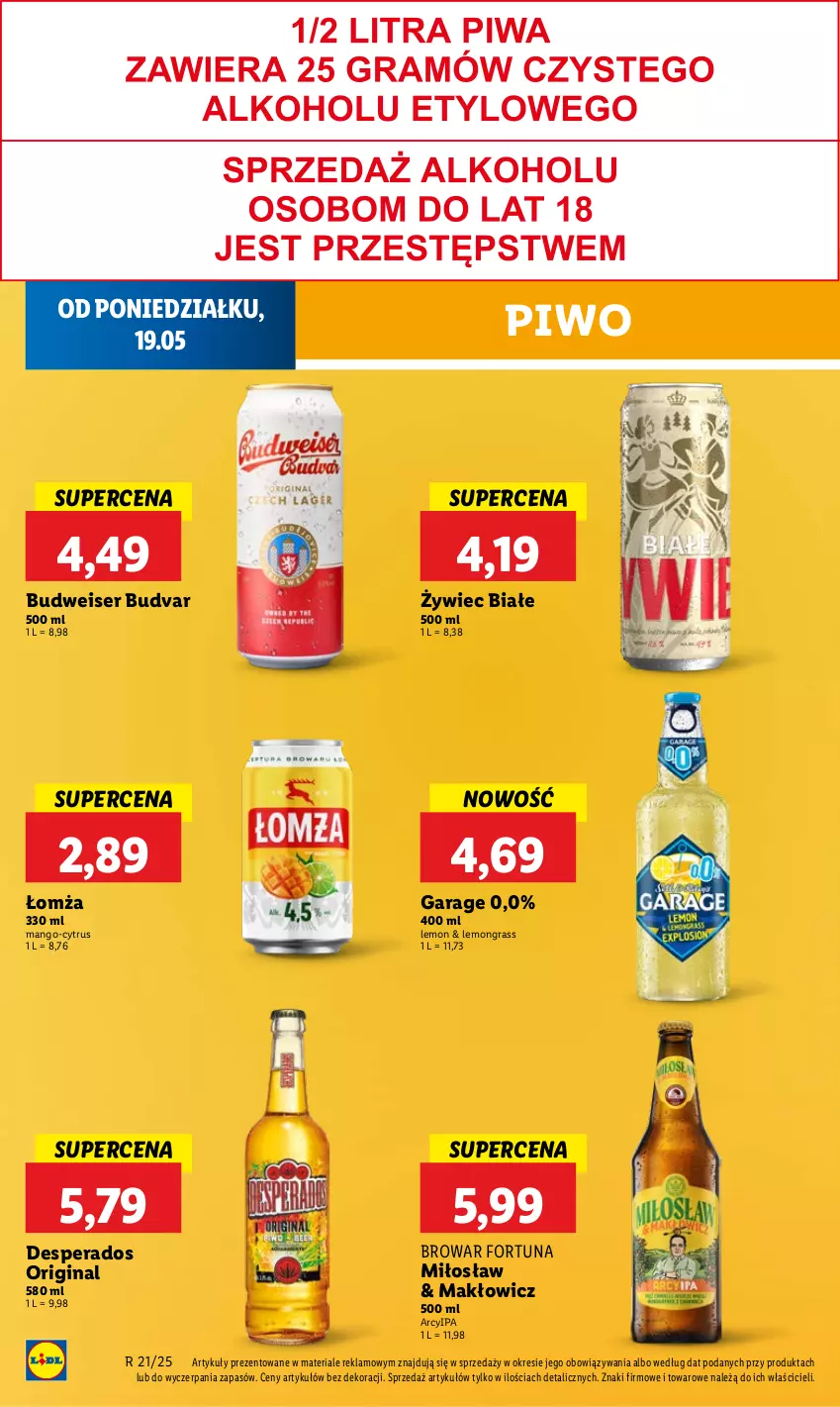 Gazetka promocyjna Lidl - GAZETKA - ważna 19.05 do 21.05.2025 - strona 54 - produkty: Desperados, Fortuna, Gin, Gra, Mango, Piwo, Ser