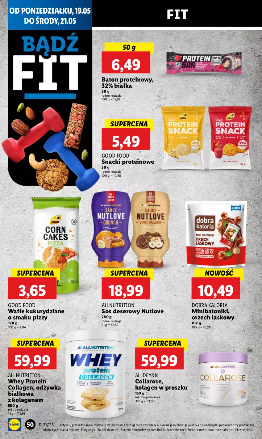 Gazetka promocyjna Lidl - GAZETKA - ważna 19.05 do 21.05.2025 - strona 58 - produkty: Baton, Deser, Kolagen, Odżywka, Ser, Sos, Tonik, Wafle