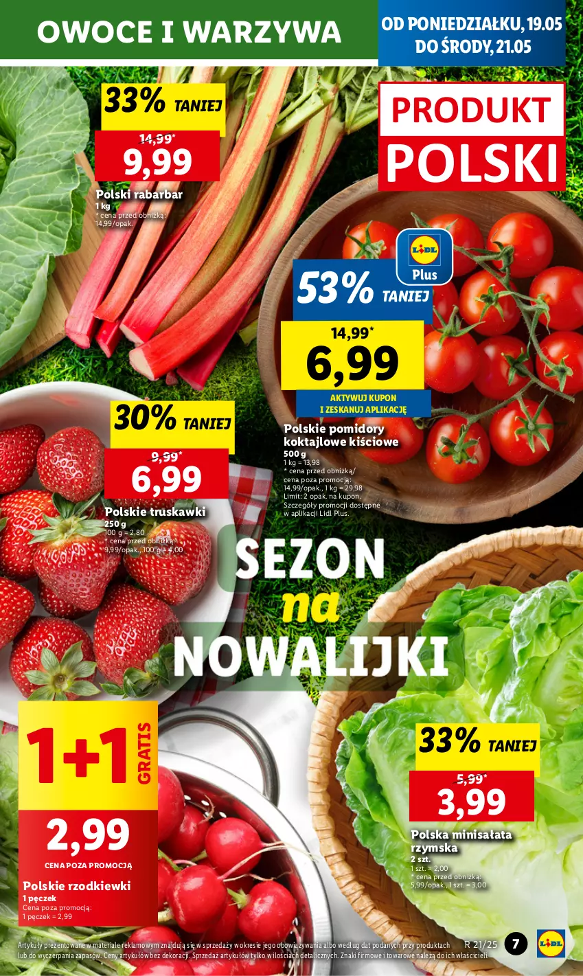 Gazetka promocyjna Lidl - GAZETKA - ważna 19.05 do 21.05.2025 - strona 7 - produkty: Gra, Owoce, Pomidory, Sałat, Truskawki, Warzywa