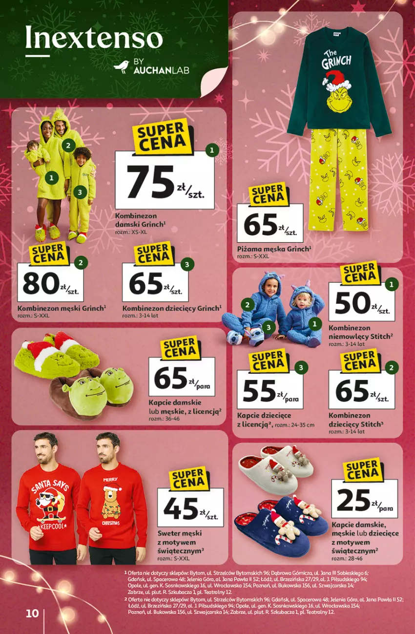 Gazetka promocyjna Auchan - Pewność niskich cen Hipermarket - ważna 06.11 do 12.11.2025 - strona 10 - produkty: Dzieci, Kapcie, Kombinezon, Piżama, Sweter