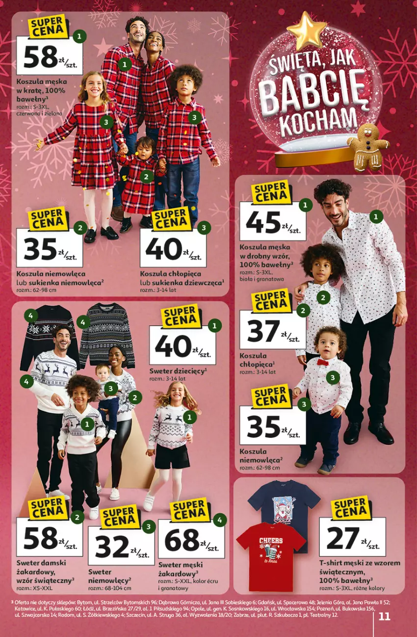 Gazetka promocyjna Auchan - Pewność niskich cen Hipermarket - ważna 06.11 do 12.11.2025 - strona 11 - produkty: Dzieci, Gra, Granat, Kosz, Koszula, Piec, Sukienka, Sweter, T-shirt