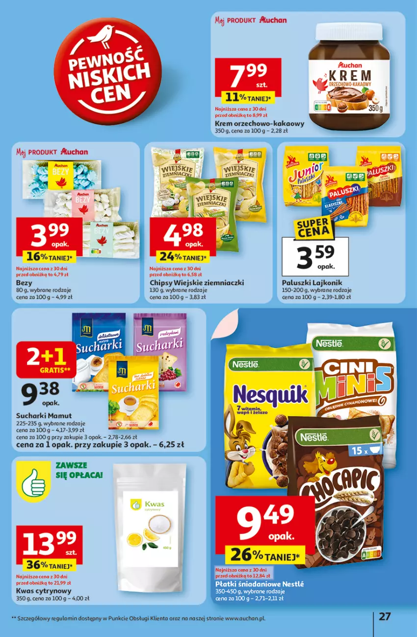 Gazetka promocyjna Auchan - Pewność niskich cen Hipermarket - ważna 06.11 do 12.11.2025 - strona 27 - produkty: Bezy, Chipsy, Fa, Kakao, Kwas cytrynowy, Lajkonik