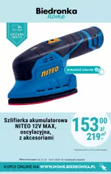 Gazetka promocyjna Biedronka - Biedronka Home - Gazetka - Biedronka.pl - Gazetka - ważna od 14.01 do 14.01.2024 - strona 5 - produkty: Szlifierka, Akumulator