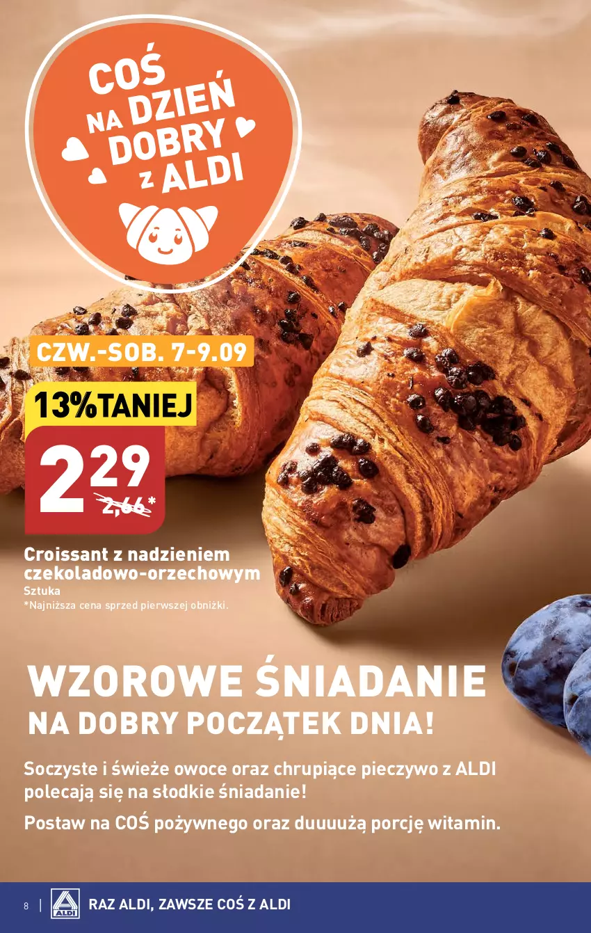 Gazetka promocyjna Aldi - Pełna oferta - ważna 04.09 do 09.09.2023 - strona 8 - produkty: Croissant, Owoce, Piec, Pieczywo, Por