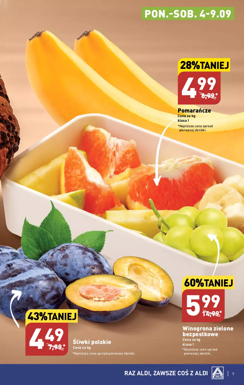 Gazetka promocyjna Aldi - Pełna oferta - ważna 04.09 do 09.09.2023 - strona 9 - produkty: Pomarańcze, Wino, Winogrona