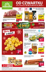 Gazetka promocyjna Stokrotka - Market - Gazetka - ważna od 22.11 do 22.11.2023 - strona 1 - produkty: Tchibo, Warzywa, Por, Gra, Szynka wieprzowa, Cytryny, Kawa, Kiełbasa podwawelska, Wawel, Palma, Lack, Szynka, Miód, Tchibo Family, Owoce, Kiełbasa, Olewnik, Mięso, Nektar, Hortex, Fa