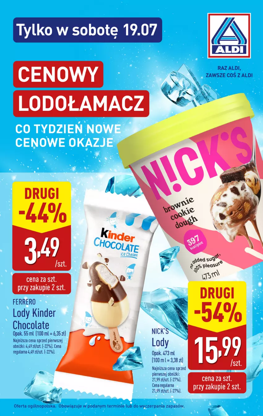 Gazetka promocyjna Aldi - Pełna oferta - ważna 14.07 do 19.07.2025 - strona 30 - produkty: Fa, Ferrero, Kinder, Lody