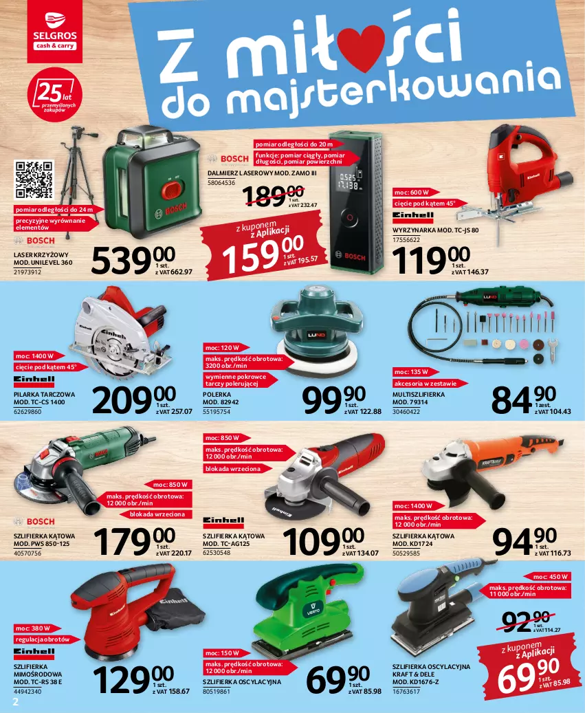 Gazetka promocyjna Selgros - Katalog Narzędzia i Ogród - ważna 25.08 do 07.09.2022 - strona 2 - produkty: Laser krzyżowy, Pilarka tarczowa, Ser, Szlifierka, Szlifierka kątowa, Wyrzynarka