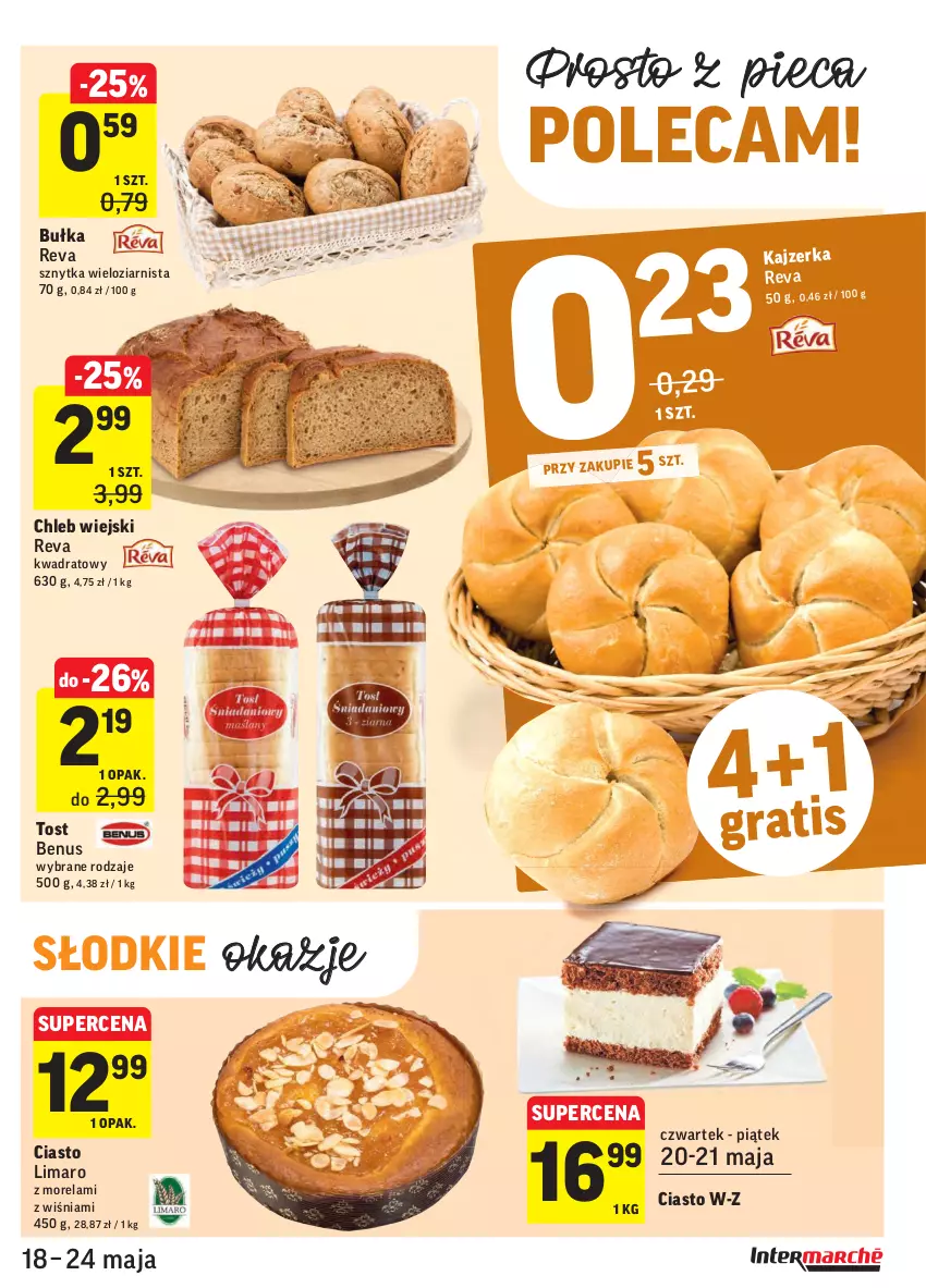 Gazetka promocyjna Intermarche - Swieżo i tanio - ważna 18.05 do 24.05.2021 - strona 17 - produkty: Bułka, Chleb, Gra, Kajzerka, Morela, Piec